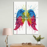 Painting by Numbers Rainbow Angel Wings 4 Panel